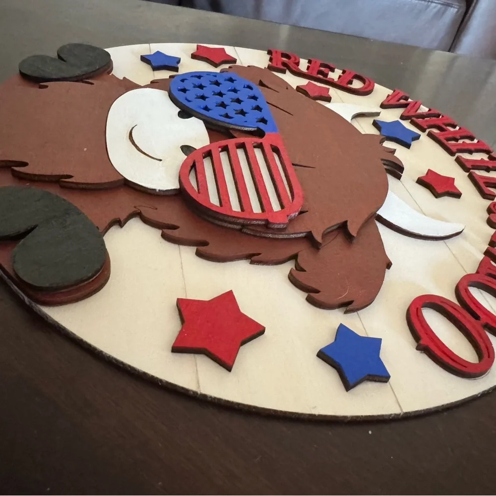 Hand Crafted Red White & Blue Wall Decor - Picture 4 of 10
